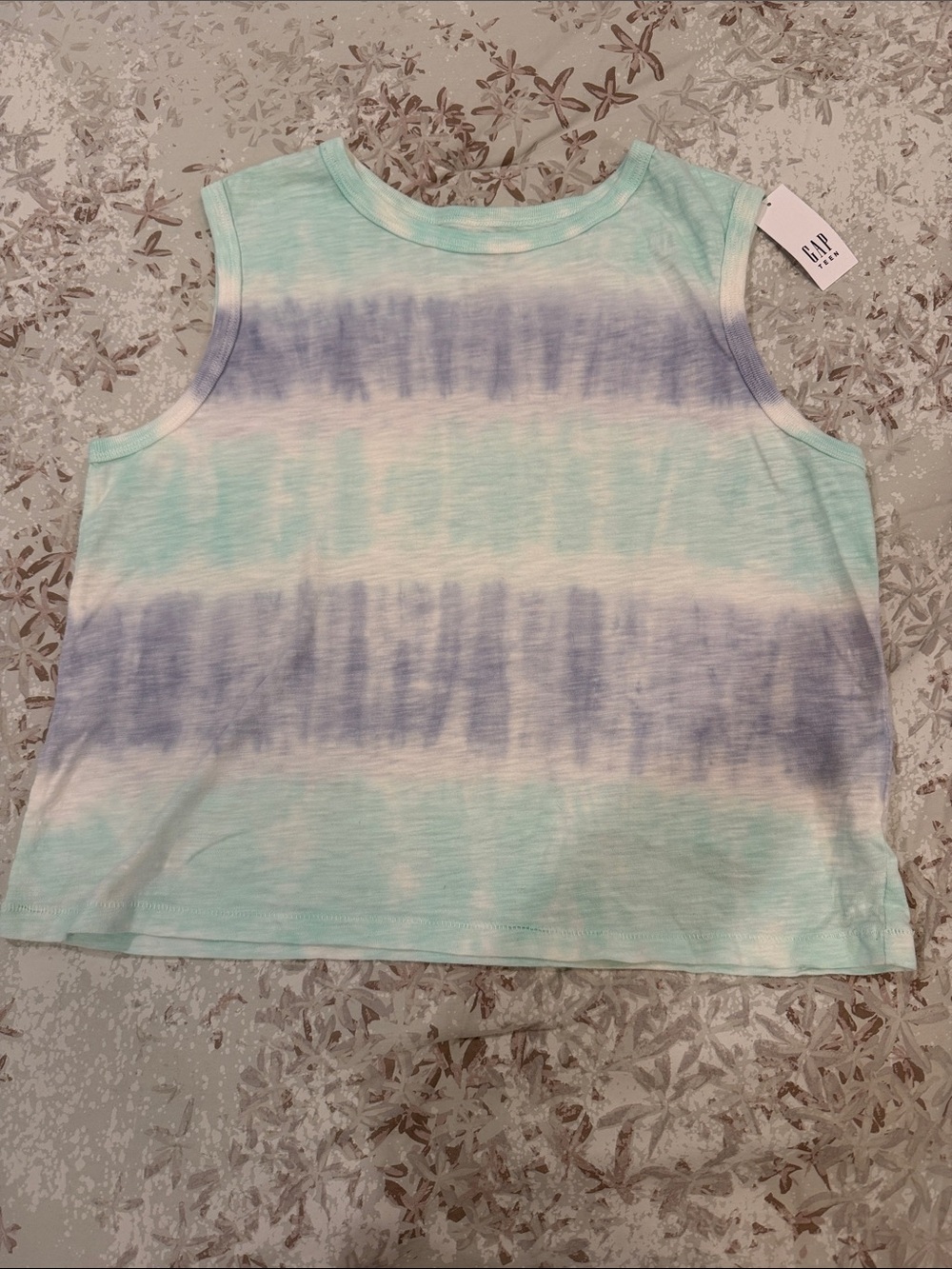 GAP Kids Sleeveless Tie-Dye Tank in Aqua and Lavender